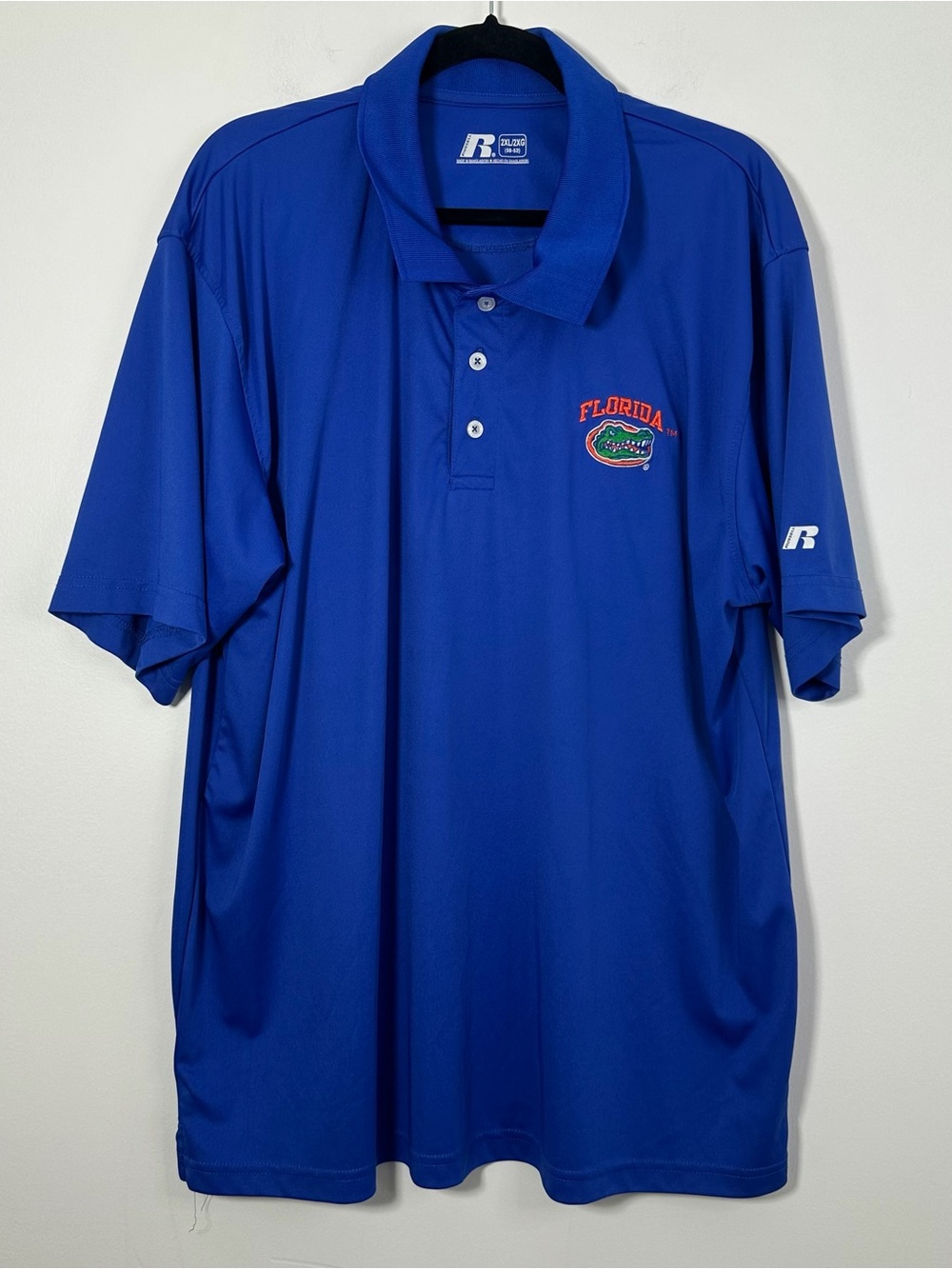 Russell Florida Gators Menβs Blue Performance Polo Shirt 2XL NCAA UF